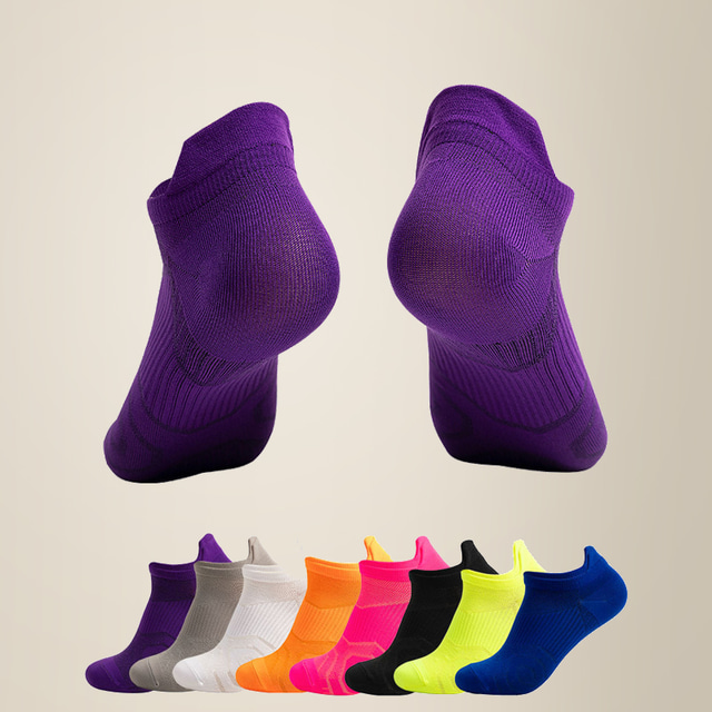  chaussettes de course colorées et respirantes universelles en nylon à séchage rapide chaussette de protection de cheville mince taille unique eu 38-44 pour homme& femelle