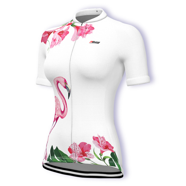  Women's Cycling Jersey Cycling Skort Skirt Short Sleeve Mountain Bike MTB Road Bike Cycling Graphic Flamingo Floral Botanical Clothing Suit White Green Purple 3D Pad Breathable Anatomic Design Sports