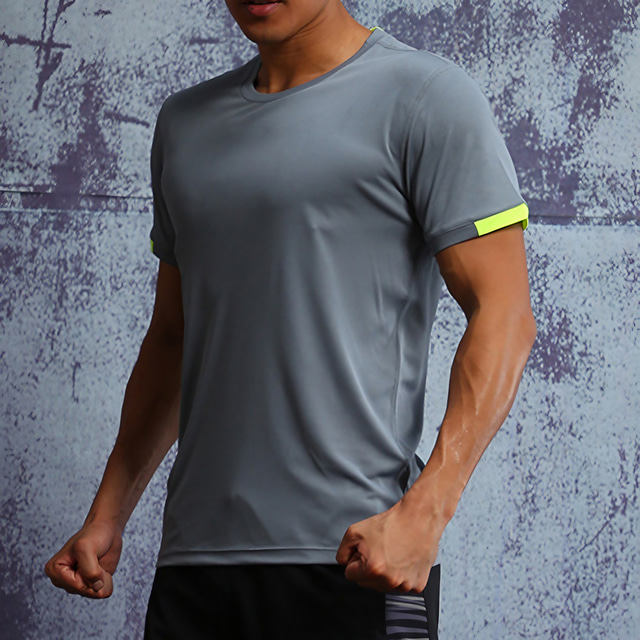  Men's Running Shirt Short Sleeve Tee Tshirt Athletic Athleisure Spandex Breathable Soft Quick Dry Gym Workout Running Jogging Sportswear Activewear Solid Colored Black White Red