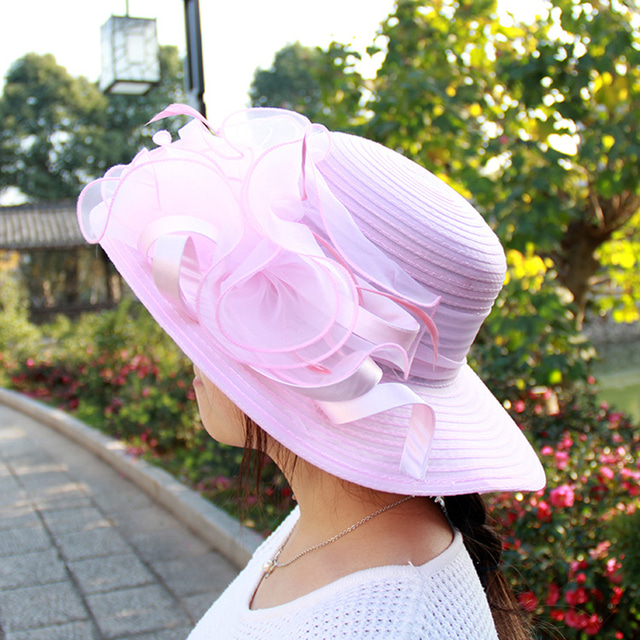  Hats Headwear Straw Hats Tulle Straw Bucket Hat Straw Hat Sun Hat Casual Holiday Melbourne Cup Cocktail Royal Astcot Vintage Style Elegant Beach With Appliques Flower Headpiece Headwear
