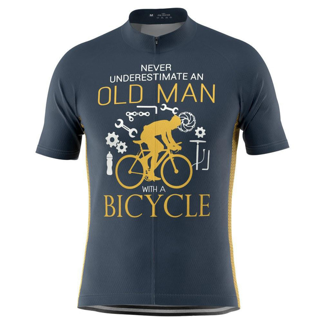 Maillot Cycliste Nuckily Manches Courtes – Taille L (poitrine 36") – Vélo, Multi-poches, Respirant