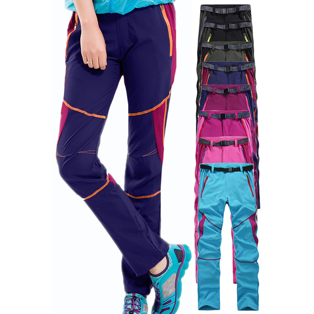  Women's Hiking Pants Trousers Patchwork Summer Outdoor Waterproof Windproof UV Resistant Quick Dry Pants / Trousers Bottoms Pink / Purple Purple Fuchsia Sky Blue Black Camping / Hiking Hunting Ski