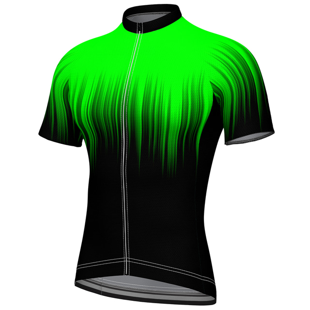  OUKU Men's Cycling Jersey Short Sleeve Mountain Bike MTB Road Bike Cycling Graphic Gradient Jersey Shirt Green Breathable Quick Dry Moisture Wicking Sports Clothing Apparel / Athleisure