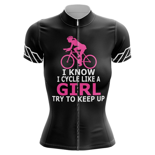  21Grams® Women's Cycling Jersey Short Sleeve Mountain Bike MTB Road Bike Cycling Graphic Jersey Shirt Black Fast Dry Breathable Quick Dry Sports Clothing Apparel / Stretchy / Athleisure