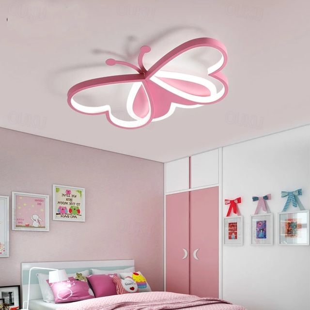  LED Ceiling Light 50 cm Circle Design Flush Mount Lights Metal Artistic Style Stylish Painted Finishes Modern Butterfly Design Kids Room Children's Bedroom 220-240V