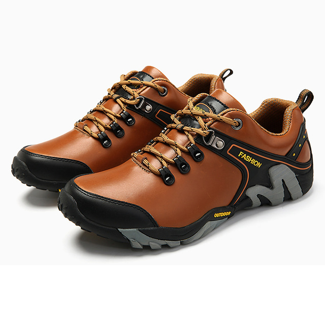  Men's Hiking Shoes Sneakers Mountaineer Shoes Pumps Waterproof Shock Absorption Breathable Lightweight Fishing Hiking Climbing Cowhide Autumn / Fall Spring Summer Black Brown Coffee