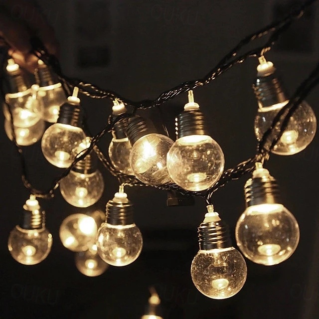  Elegant Wedding Party Reception 5M Outdoor Solar String Lights with G50 Bulbs – IP65 Waterproof LED for Wedding, Garden, Patio & Café
