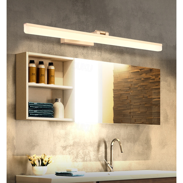  Luz de espejo led luz de tocador mate moderna 50cm 60cm 70cm iluminación de baño aplique de aluminio para baño ip20 110-240 v 0 w