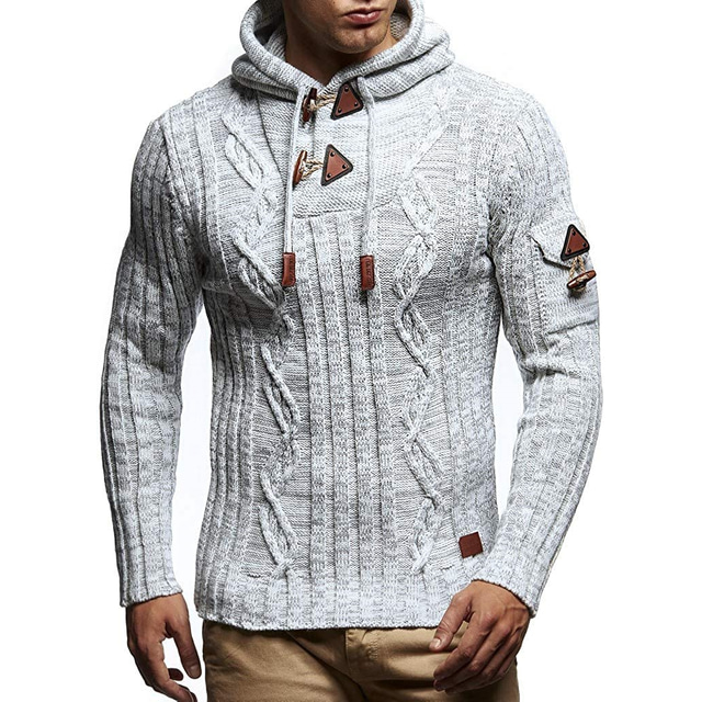  Voor heren Trui Vest Trui Hoodie Coltrui Kabel breien nappi Gebreid Effen Kleur Coltrui Stijlvol Vintage-stijl Kleding Herfst Winter Wit Bruin S M L