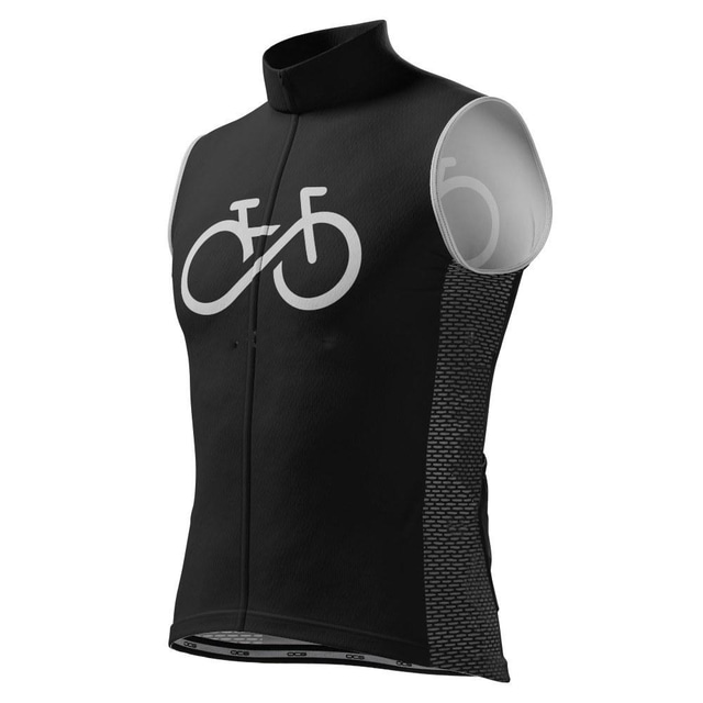 21Grams® Men's Cycling Jersey Sleeveless Mountain Bike MTB Road Bike Cycling Graphic Jersey Shirt White Black Cycling Breathable Quick Dry Sports Clothing Apparel / Stretchy / Athletic