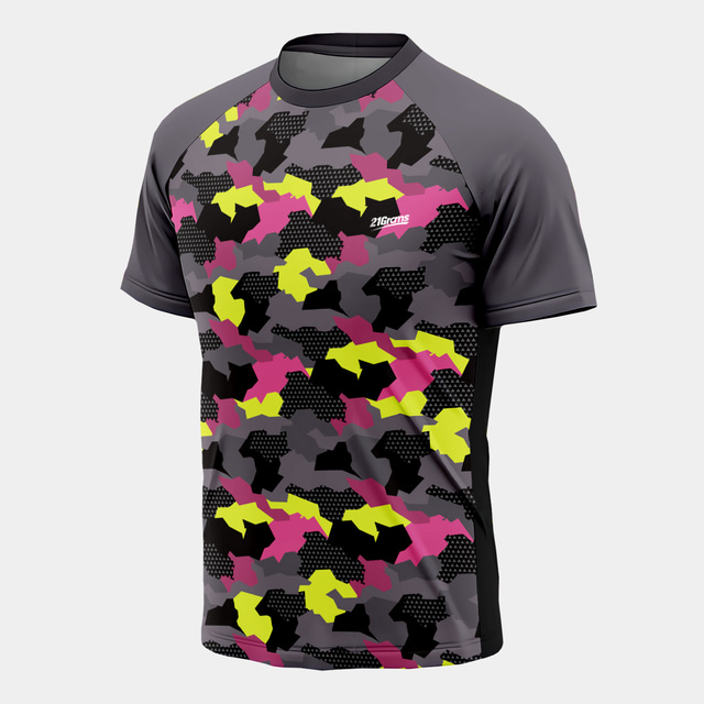  21Grams® Men's Running Shirt Tee Tshirt Top Athletic Athleisure Summer Spandex Breathable Quick Dry Moisture Wicking Fitness Gym Workout Running Active Training Exercise Sportswear Camo / Camouflage
