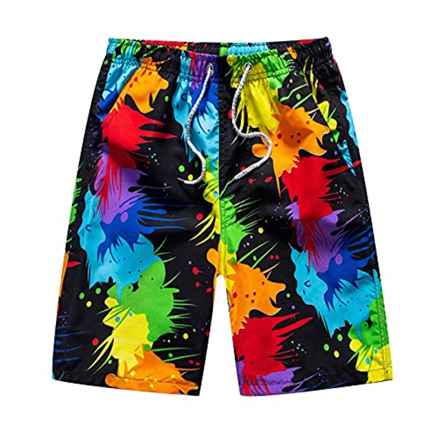  Men's Swim Trunks Swim Shorts Quick Dry Board Shorts Bathing Suit with Pockets Drawstring Swimming Surfing Beach Water Sports Printed Summer