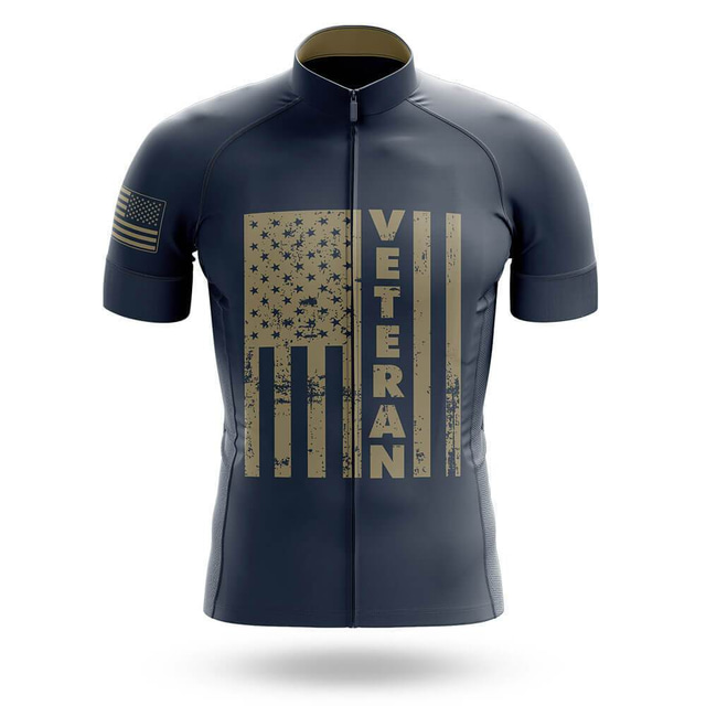  21Grams® Men's Cycling Jersey Short Sleeve Mountain Bike MTB Road Bike Cycling Graphic USA Shirt Dark Navy Breathable Quick Dry Moisture Wicking Sports Clothing Apparel / Stretchy / Athleisure