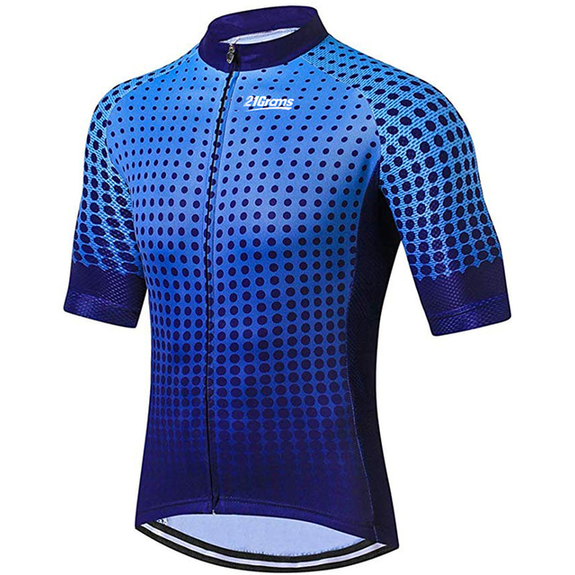  21Grams Hombre Maillot de Ciclismo Manga Corta Bicicleta Maillot Camiseta con 3 bolsillos traseros MTB Bicicleta Montaña Ciclismo Carretera Resistente a los rayos UV Transpirable Secado rápido