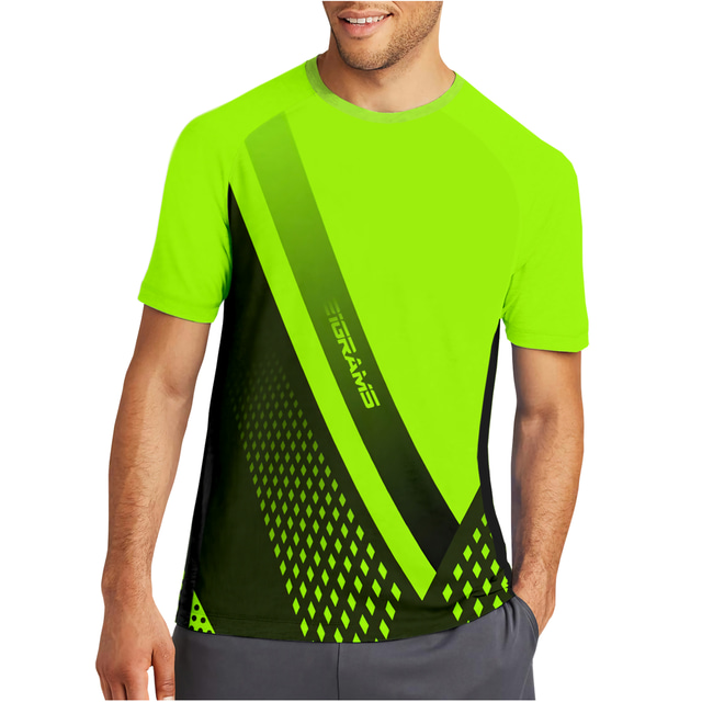  21Grams® Men's Running Shirt Tee Tshirt Top Athletic Athleisure Summer Spandex Breathable Quick Dry Moisture Wicking Fitness Gym Workout Running Active Training Exercise Sportswear Normal Green