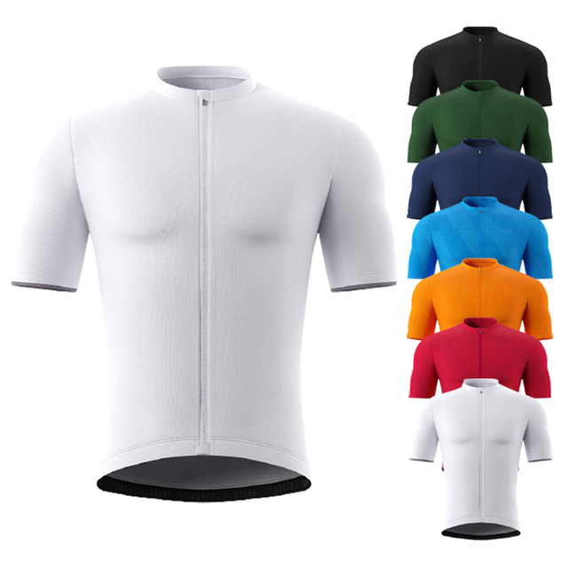  OUKU Men's Cycling Jersey Short Sleeve Mountain Bike MTB Road Bike Cycling Graphic Color Block Patchwork Jersey Top Black White Red Spandex Breathable Moisture Wicking Soft Sports Clothing Apparel