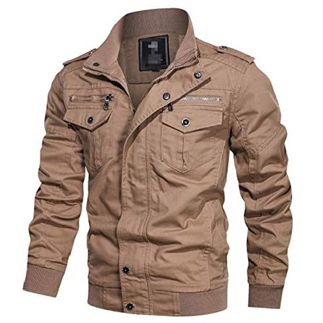  Chaqueta militar para hombre primavera otoño algodón rompevientos chaqueta piloto chaqueta bomber para hombre del ejército chaqueta de vuelo de carga caqui 5xl