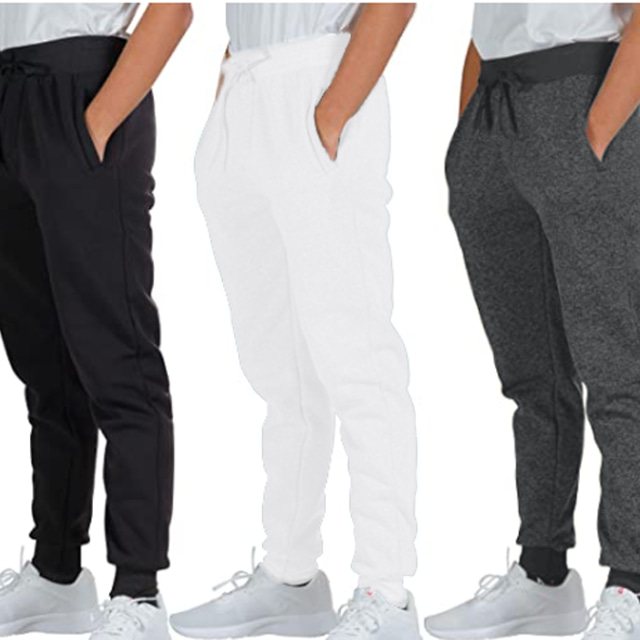  Men's Sweatpants Joggers Track Pants Bottoms Solid Colored Fashion Cotton Drawstring White Black Dark Gray / Micro-elastic / Casual / Athleisure