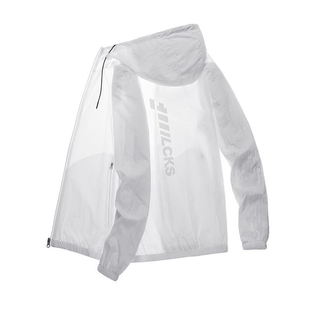  メンズupf50+uv日焼け止めジップアップパーカー長袖釣りランニングハイキングジャケット夏屋外防風超軽量（ul）速乾性アウターコートトップクライミングビーチイエローブルーグレーホワイト