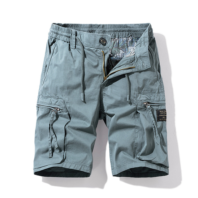 Men's Cargo Shorts Hiking Shorts Elastic Waist Multi Pocket Multiple Pockets Plain Comfort Breathable Knee Length Casual Daily Fashion Streetwear ArmyGreen Black