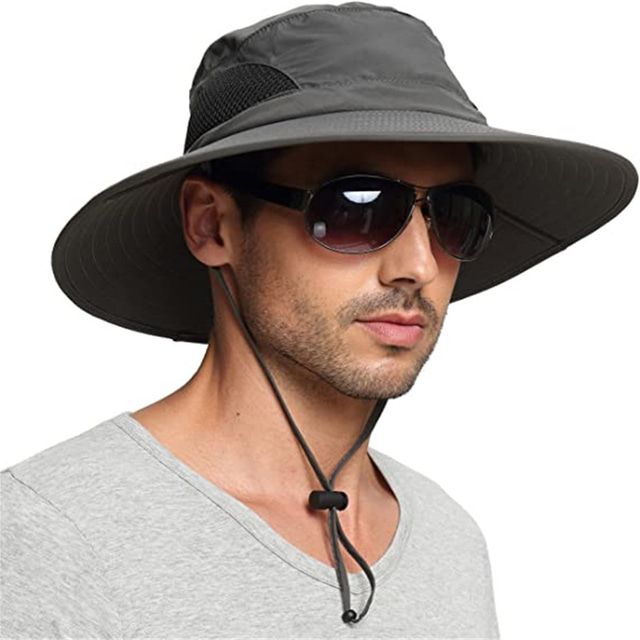  כובע שמש קיץ חיצוני עמיד למים UPF50+ הגנת UV נושם כובע פוליאסטר אפור בהיר אפור כהה ירוק צבא ל / ייבוש מהיר