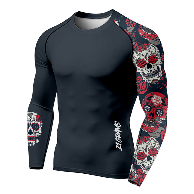  21grams® cămașă de compresie pentru bărbați cu mânecă lungă cămașă de alergare tricot de alergare sport atletic spandex respirabil uscare rapidă absorbție umidității antrenament de fitness alergare antrenament activ