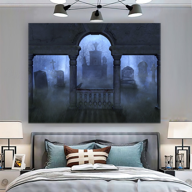 Tapestry Spooky Skull Scary Pattern Wall Hanging Tapestry Wall Carpet