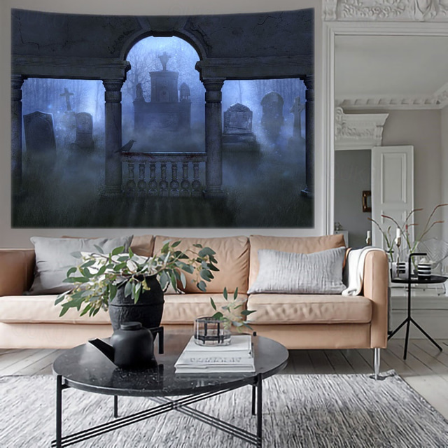 Tapestry Spooky Skull Scary Pattern Wall Hanging Tapestry Wall Carpet