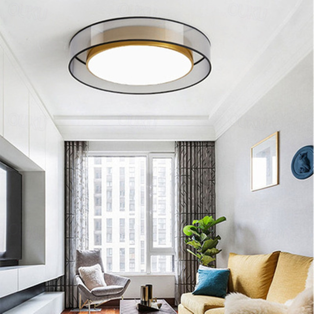  Oświetlenie sufitowe led 40/50 cm koło design światła do montażu podtynkowego metal artystyczny styl nowoczesny styl stylowe malowane wykończenia led nowoczesne 220-240v