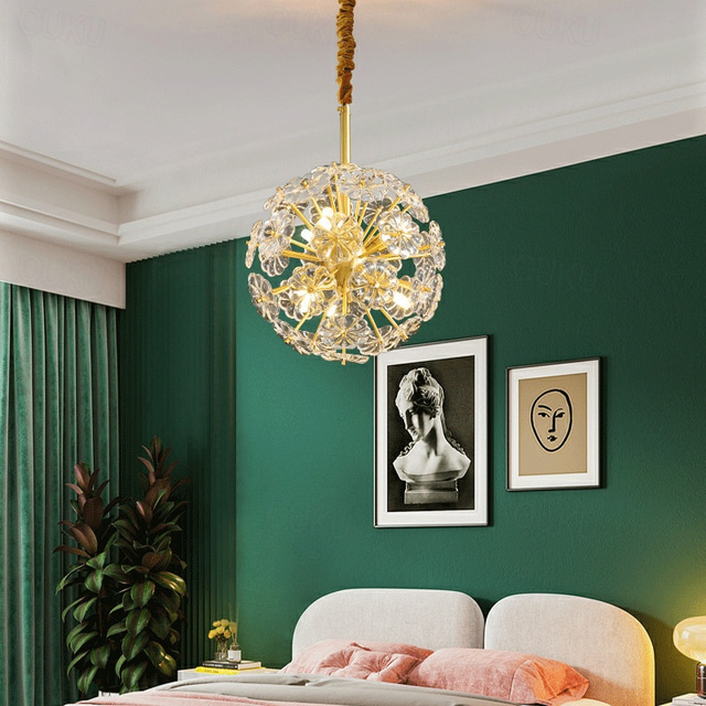  LED Pendant Light 40 cm Lantern Design Chandelier Metal Electroplated Modern 220-240V