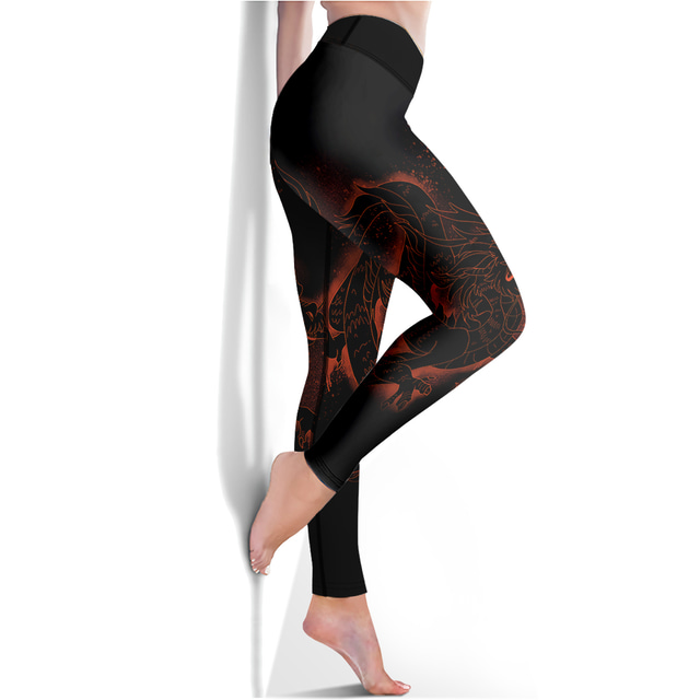 Pentru femei Jambiere Sports Gym Leggings Pantaloni de yoga Spandex Negru Jambiere decupate Grafic Controlul abdomenului Lift Fesier Îmbrăcăminte Îmbrăcăminte Yoga Fitness Gimnastică antrenament
