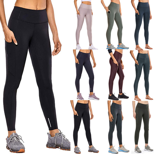  Women's High Waist Running Tights Leggings Compression Pants Athletic Bottoms Spandex Winter Gym Workout Running Jogging Training Exercise Tummy Control Quick Dry Breathable Sport Solid Colored
