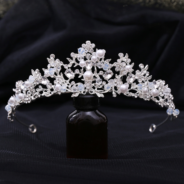  korona tiaras fejpántok fejdísz utánzat gyöngy strasszos esküvői parti / esti retro édes műgyöngykristállyal / strasszos fejfedős fejfedő ruha, hogy lenyűgözze 2025