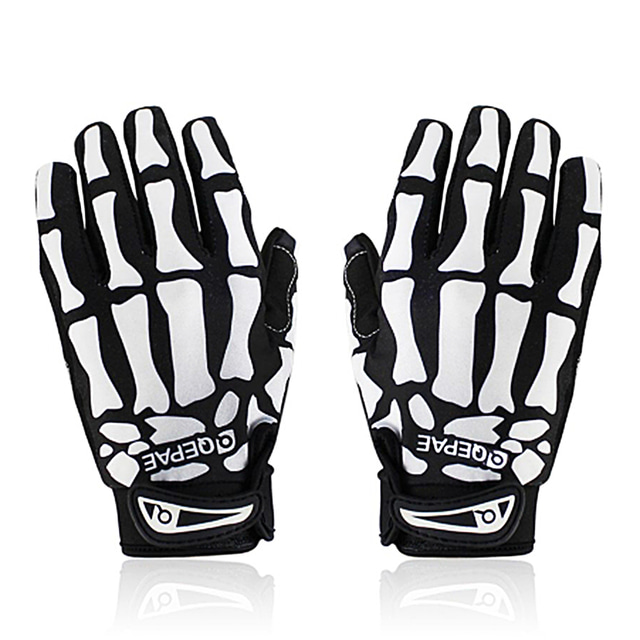  Winter Bike Gloves / Cycling Gloves Mountain Bike MTB Full Finger Gloves Sports Gloves Lycra Green / Black Black+White Skull for