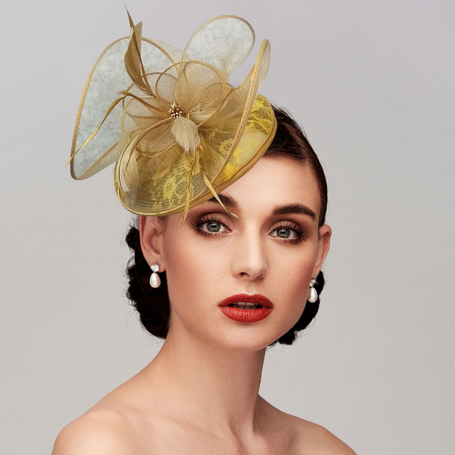 Feathers / Net Fascinators Kentucky Derby Hat/ Headpiece with Feather ...