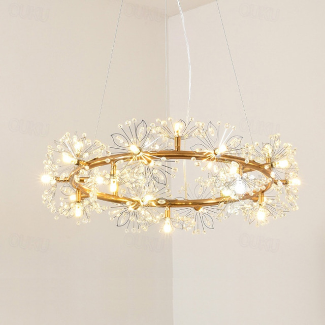  40/60 cm Circle Design Pendant Light Metal Modern Style Stylish Floral Style Electroplated Painted Finishes LED Nordic Style 220-240V
