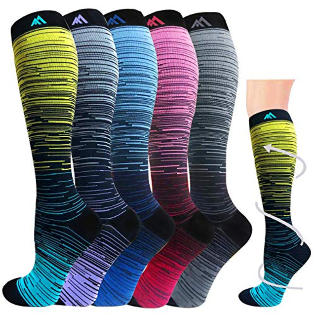  3 Pairs Graduated Medical Compression Socks for Women&Men 20-30mmhg Knee High Sock