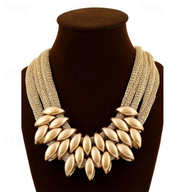  Women's Jewelry Bib necklace Layered Twisted Statement Ladies Luxury Work Elegant Casual Jewelry Deep Purple / Screen Color For Party Special Occasion Daily