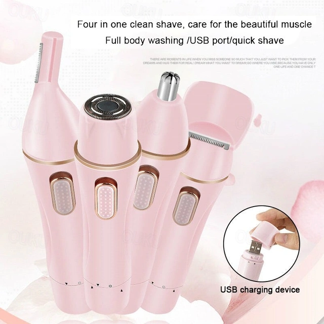 hair remover lady shaver,usb charging 4 in1 painless waterproof smooth