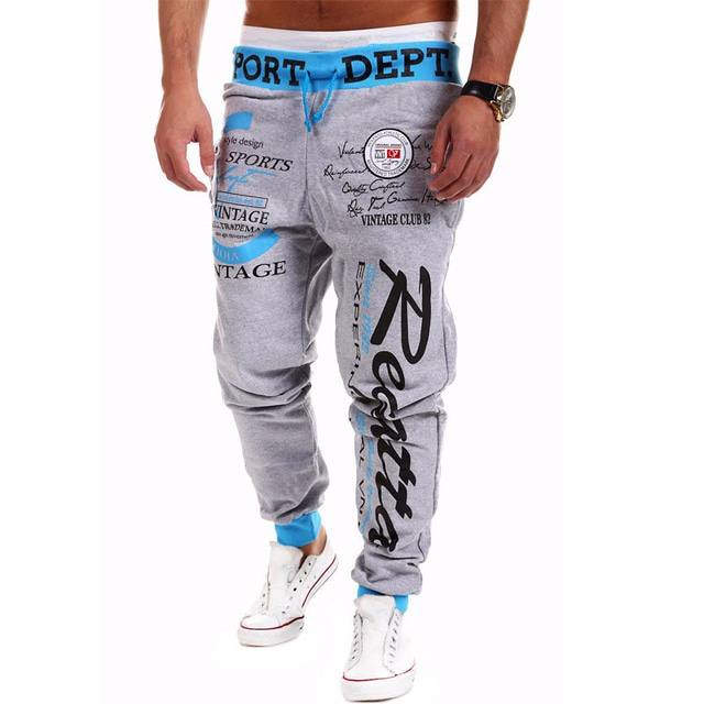  Herren Jogginghose Trainingshose Jogginghose Jogger Hose Hosen Elastische Taille Buchstabe Grafik-Drucke Sports Outdoor Freizeitskleidung Brautkleider schlicht HipHop Grau Blau Schwarz Blau Hoher