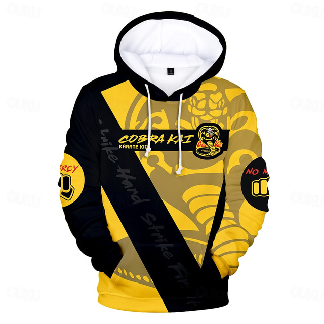  Inspired by Cobra Kai Karate Kid Hoodie Anime 100% Polyester Anime 3D Harajuku Graphic Hoodie For Men's / Women's / Couple's