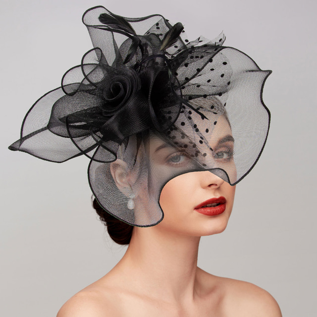  pene / plasă fascinatoare căciulă Kentucky Derby / căciulă cu pene / șapcă / floare 1 buc nuntă / cursă de cai / căciulă cupa melbourne
