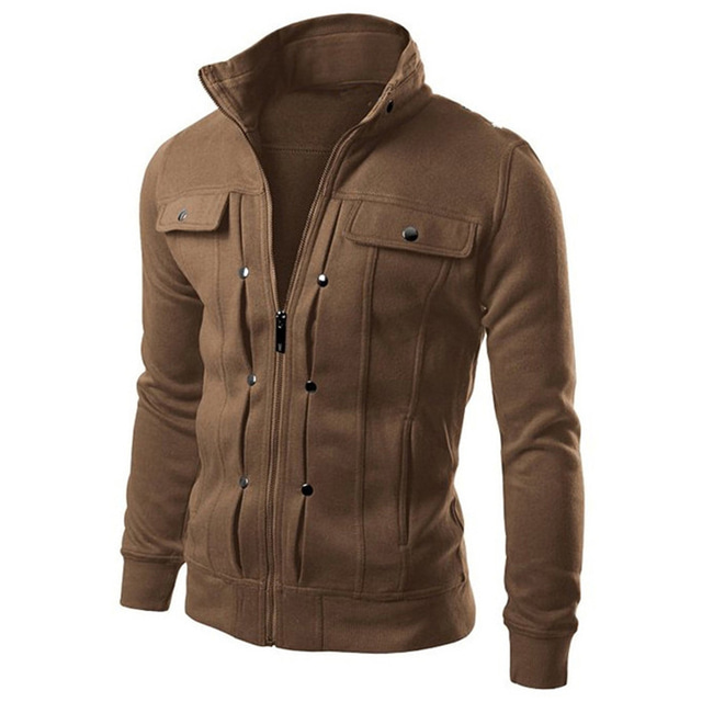  jachetă casual pentru bărbați, iarnă, caldă, cu fermoar, haină de primăvară, vară, îmbrăcăminte exterioară sport în aer liber, jachete de varsity, buzunar, guler, buton mental, pardesiu pentru bărbați