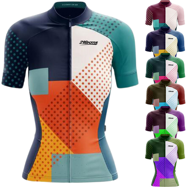 21Grams Maillot Velo Cyclisme Femme Manche Courte VTT V lo Tout Terrain 