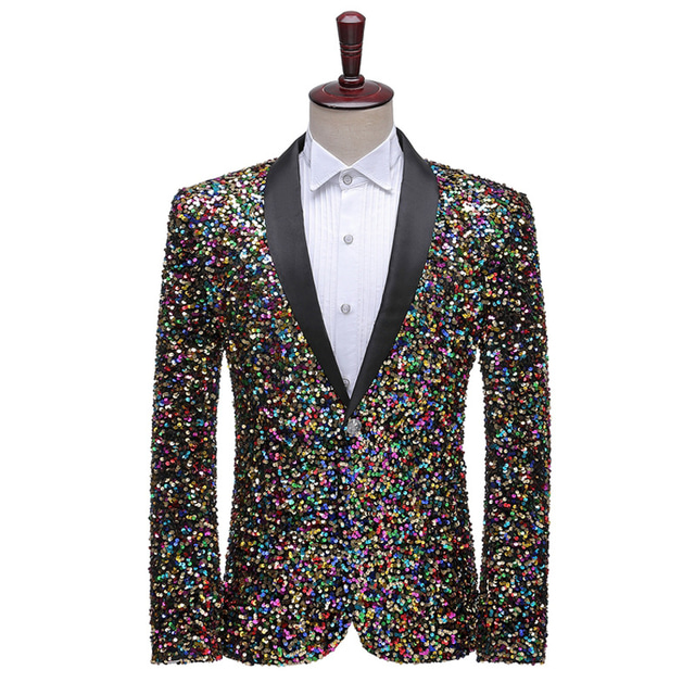  Disco 1980s Coat Masquerade Hippie Disco Sequin Men's Carnival Costume Event / Party Bachelorette Party Pride Parade Adults Coat