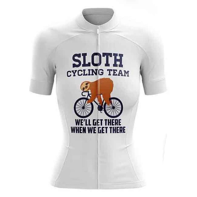  21Grams® Women's Cycling Jersey Short Sleeve Mountain Bike MTB Road Bike Cycling Sloth Shirt White Dark Navy Breathable Quick Dry Moisture Wicking Sports Clothing Apparel / Athleisure