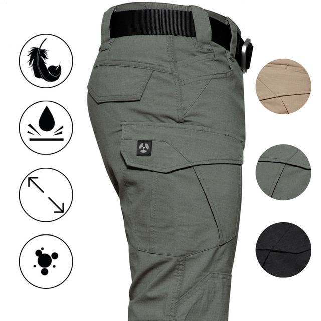  Men's Hunting Pants Tactical Pants Waterproof Ripstop Windproof Multi-Pockets Spring Summer Winter Cotton Bottoms for Hunting Hiking Camping Green Black khaki S M L XL XXL / Combat