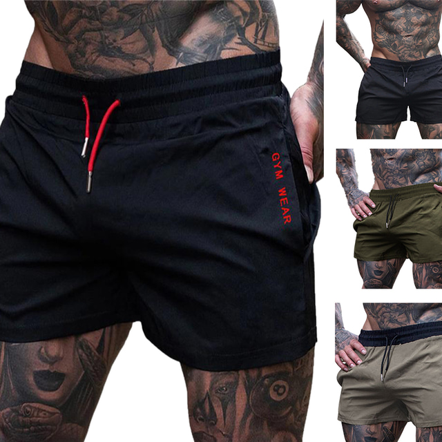  Men's Running Shorts Marathon One-third Shorts Sports Shorts Athletic Bottoms Drawstring Pocket Fitness Gym Workout Running Jogging Exercise Breathable Quick Dry Moisture Wicking Normal Sport Light
