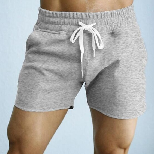  Homens calções atléticos Shorts ativos Calças Esportivas Shorts de Corrida Com Cordão Cor Sólida Exterior Esportes Curto Diário Final de semana Algodão Esportivo Delgado Preto Verde Tropa