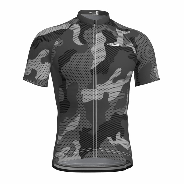  Men's Cycling Jersey Short Sleeve Bike Jersey Top with 3 Rear Pockets Mountain Bike MTB Road Bike Cycling Breathable Quick Dry Moisture Wicking Reflective Strips Yellow Red Blue Camo / Camouflage